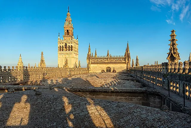 The cathedral roofs and domes, with the Giralda rising behind